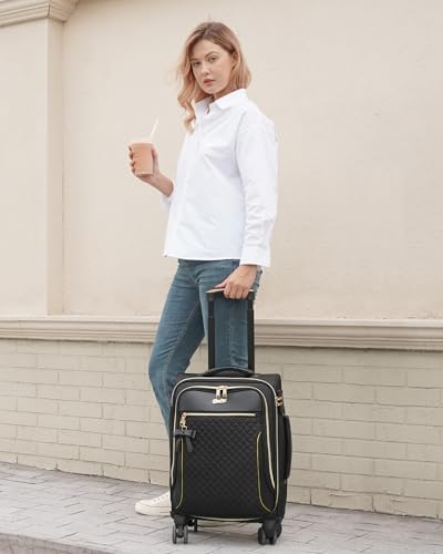 Beige Carry On Luggage and Pink Underseat Luggage2