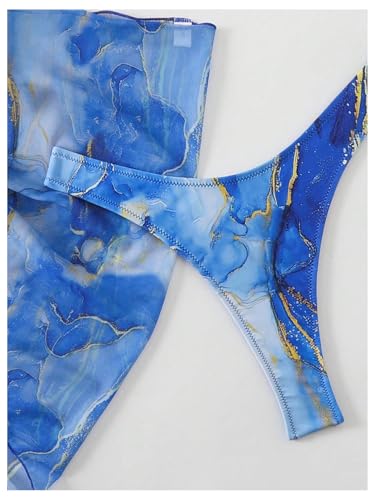 Verdusa Women's 3 Piece Graphic Halter Bikini Sets Self Tie Swimsuit with Cover Up Skirt4