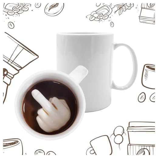 Mad Monkey Taza dedo corazón - Taza con el dedo corazón en la parte inferior