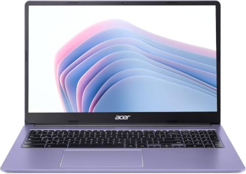 Image of Acer 2026 15 inch FHD IPS Chromebook, Intel Celeron Processor Up to 2.78GHz, 4GB DDR5, 64GB Storage, Ultra-Fast WiFi 6, Chrome OS, Dale Purple, Renewed