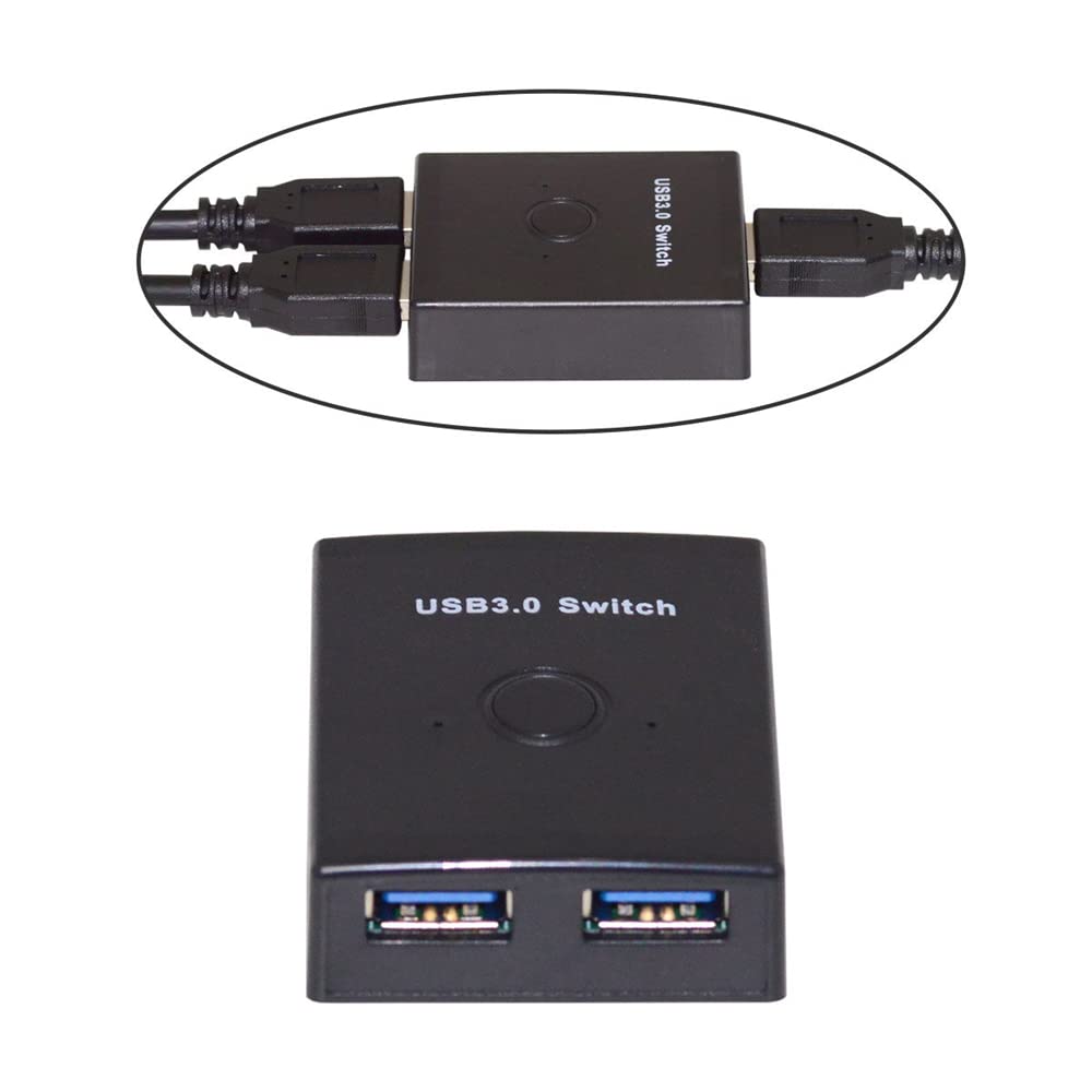 KVM - Selettore di commutatori bidirezionali USB 3.0 da 2 a 1 PC di condivisione o da 1 a 2 hub per tastiera e mouse scanner stampante