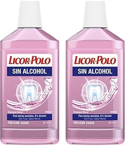 Licor del Polo - Enjuague bucal antiplaca 0% Alcohol - 500 ml (Paquete de 2)