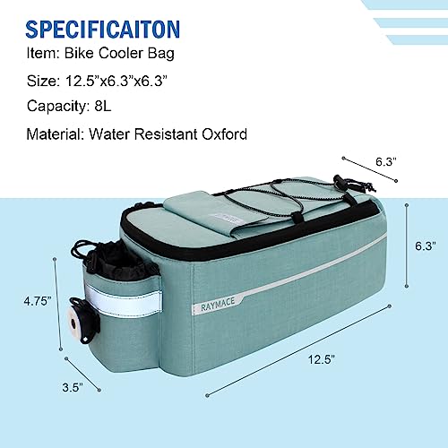 image for RAYMACE Bike Trunk Cooler Bag With Tail Light,Bicycle Rear Rack Bag In