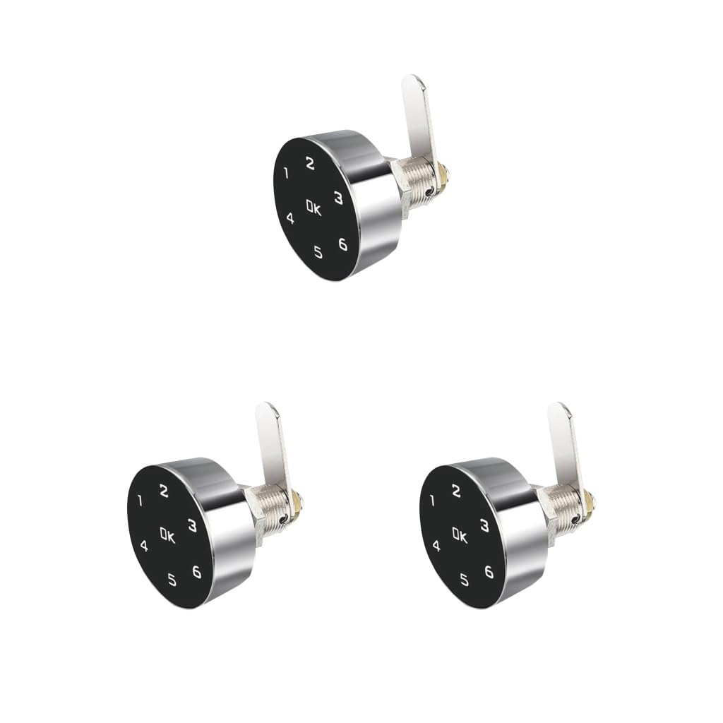 Lot de 3 serrures de porte électroniques pour meubles, boîte aux lettres, tiroir, armoire intelligente, style A, tige 20 mm, 103–20 mm