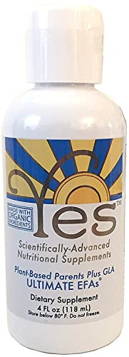 YES Plant-Based Omega 3-6-9 – Burpless Fish Oil Alternative with Flax, Evening Primrose (GLA),...