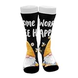 UTRSIFB Girl's Leisure Sports Socks, All Season Stockings, Soft Fashion Breathable Dress Decor Boots Socks Bee Gnome