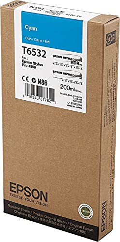 Epson C13T653200 Cartouche d'encre d'origine 200 ml Cyan