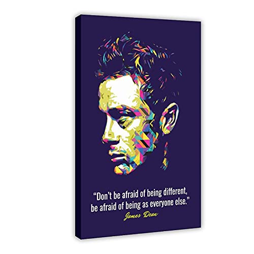 James Dean - Póster con cita motivacional, 1 lienzo para pared, decoración de dormitorio, deportes, paisaje, oficina, decoración de habitación, marco de regalo, 60 x 90 cm