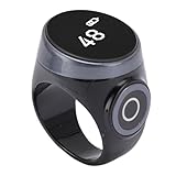 Dpofirs Smart Counter Ring mit Touch Control | Ringförmiges LCD Display, Wasserdicht und 3 Monats Batterie | Einstellbar für die Fitness Industriezählung (Black)