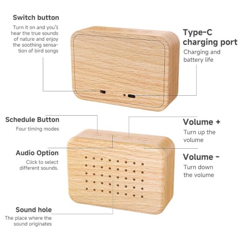 Caja de sonido con canto de pájaros para eliminar el estrés del hogar 5