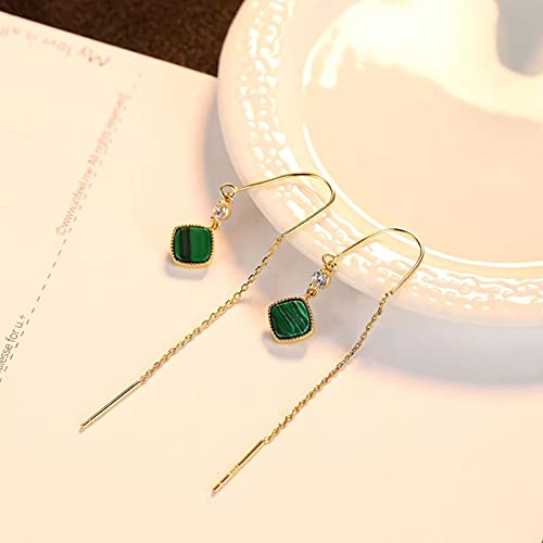 Boucles d'oreilles argent 925 anti-allergie style émeraude chic - 5