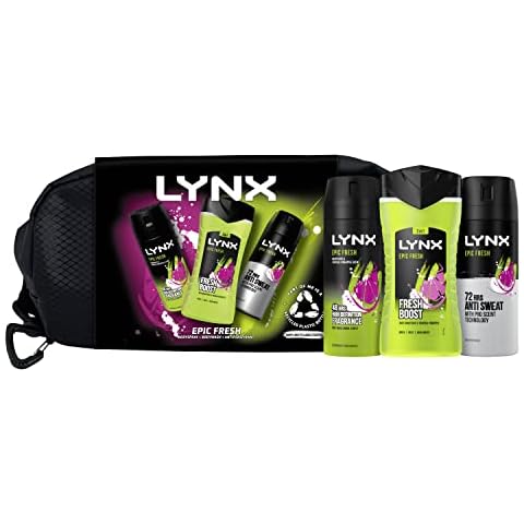 Lynx Epic Fresh Trio Bodywash, Body Spray, Anti-perspirant and Washbag, 3-Piece Gift Set for Him Perfect for His Daily Routine Cover