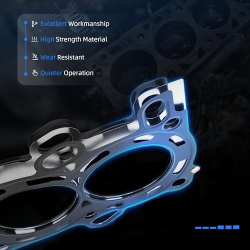 Image of Head Gasket with Bolt Set & Engine Timing Chain Kit with Water Pump, 2ZR-FE 1.8L L4, for Toyota Prius 2010-2013, for Toyota Prius V 2012-2013, for Lexus CT200H 2011-2013, HS26515PT, AW6351, TK928