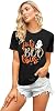 hohololo Halloween Tshirts Women I'm Just Here for The Boos T-Shirt Ghost Shirt,Black-A,S #3
