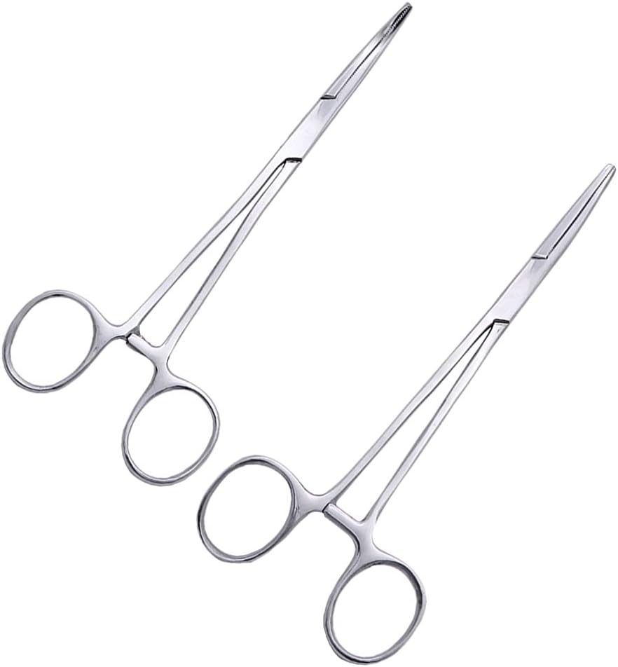 Lurrose ペット犬の毛除去ステンレス鋼止血剤自己ロック鉗子せん断プライヤー鋸歯