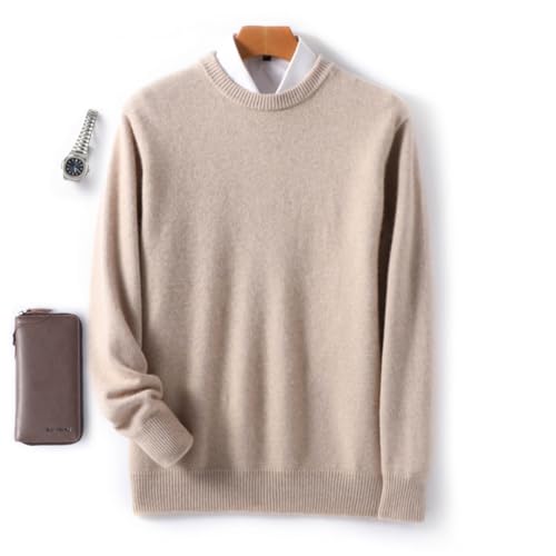 Men 100% Solid Wool Cold Blouse Round Neck Solid Color Pullover Sweater2