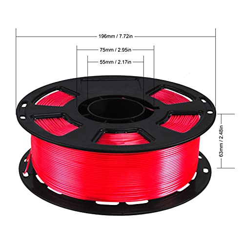 Image of Silk Ruby Shiny Red PLA Filament, 1kg 2.2lbs 1.75mm 3D Printing Material, Widely Support for FDM 3D Printer, Easy to Print by BBLIFE