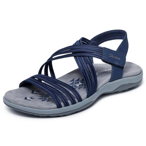 Image of Skechers Women's Reggae Slim - Sunnyside 2.0 | Skechers Memory Foam, Machine Washable, Stretch Fit, Vegan, Adjustable Strap