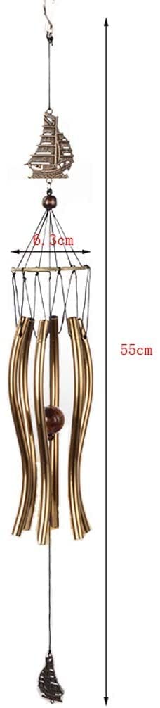 BORDSTRACT Campane A Vento In Metallo Per Esterno - 9 Tubi, 57 Cm, Con Ciondoli Ancora Portafortuna - Suono Melodioso - 3