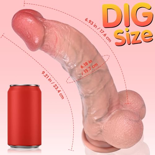 Realistic Thick 9 Inch Dual Density Huge Dildo Sex Toy for Adults - Image 5