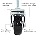 Finnhomy Swivel Caster Wheels 3 Inch Threaded Stem Casters Set of 4 Heavy Duty 3/8