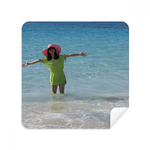 Lunettes Chiffon de Nettoyage Plage Sea Wave Ellie Yao Téléphone Screen Cleaner Suede Tissu