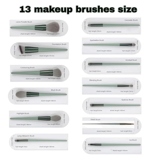 Image of LAVENUST 24-Piece Professional Makeup Brush Set - Premium Foundation, Eyeshadow & Blending Brushes for Flawless Makeup Application (Green)