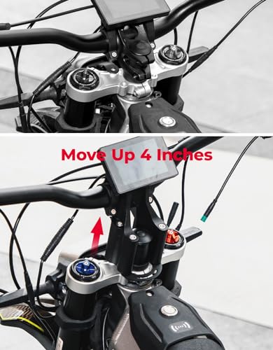 Image of KEMIMOTO Direct Mount Riser Stem Raised 4 inch Compatible with Surron Light Bee | CNC Aluminium Handle Bar Riser Fit for X160 X260 Talaria Sting Talaria XXX for Electric Dirt Bike 31.8mm Bar Clamp E-Bike