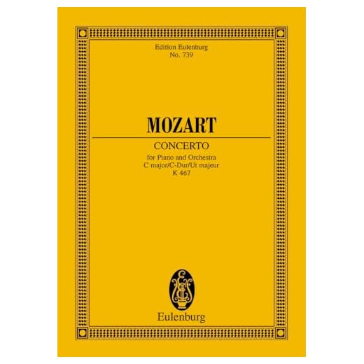 Concerto No. 21 Ut majeur: KV 467. piano and orchestra. Partition d'étude.