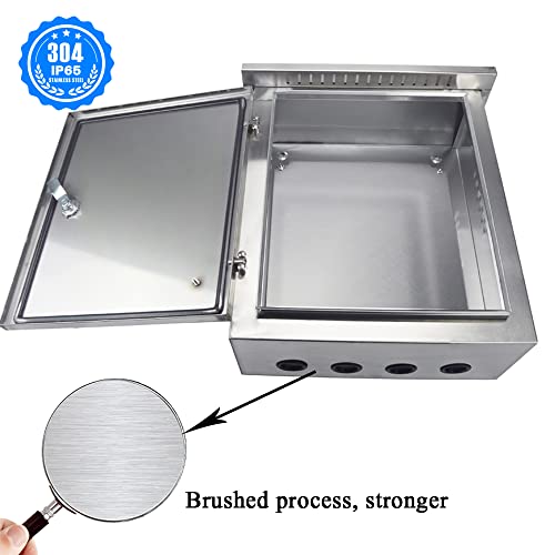 Outdoor Electrical Box 304 Stainless Steel, Electrical Box 20'' X 16'' X 8'' Outdoor Electrical Box Weatherproof, Ip65 Metal Electrical Box Indoor And Outdoor General Electrical Enclosure Box #TOP5