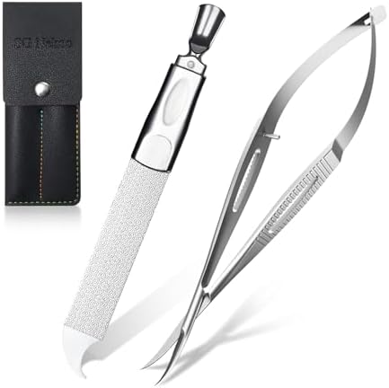 Professional Cuticle Scissors Kit, Extra Fine Curved Pointed Tip ...