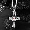 bahamut Knights Templar Cross Pendant Necklace for Men Boys Stainless Steel Vintage Crusader Holy Knight Jewelry with 25 inches Chain (Silver Knight Cross) #2