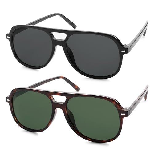 Image of Retro Trendy Polarized Aviator Sunglasses Womens Mens 70s Classic Vintage Oversized Sun Glasses AR82278