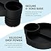 Hoovy Silicone Cup Holder Tray for Car Seat, Booster Seat, Stroller - Carseat Snack Trays for Kids Travel - Cup Holders Food Tray - Midnight 1 Pack