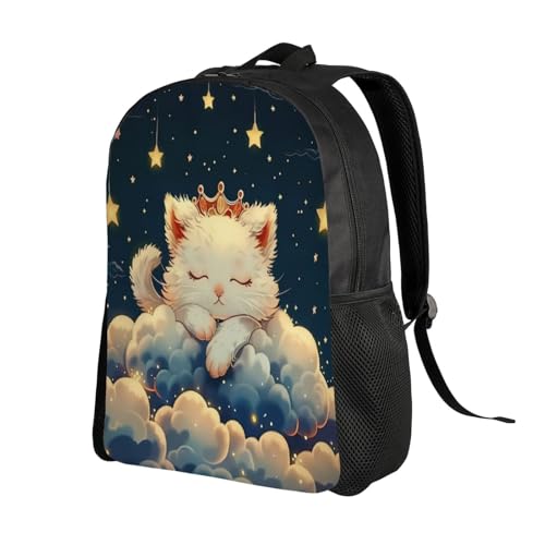 Comfort Fit Unisex Cat Cloud Stars Backpack Durable for Daily Commute & Travel Adventures 16 Inch2
