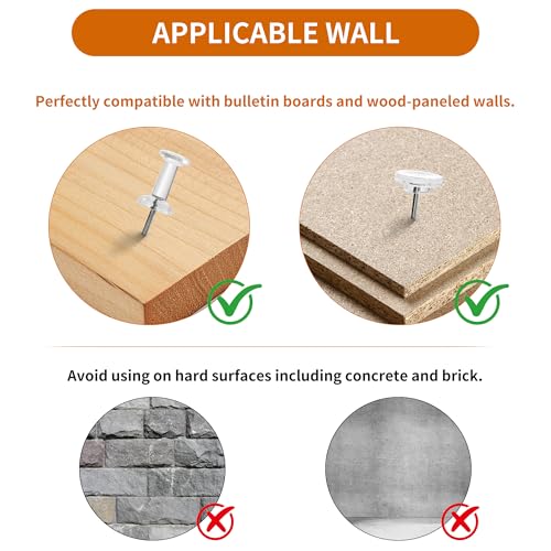 150 Pcs Push Pins, Clear Thumb Tacks, Plastic Push Pins for Cork Board, Flat Head Thumb Tacks for Bulletin Boards and Wall Displays Heavy Duty image 2