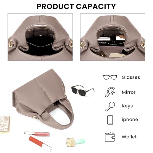 Image of JQWYGB Cloud Pouch Dumpling Clutch Purse Women Tote Shoulder Retro Crossbody Bag with Removable Strap