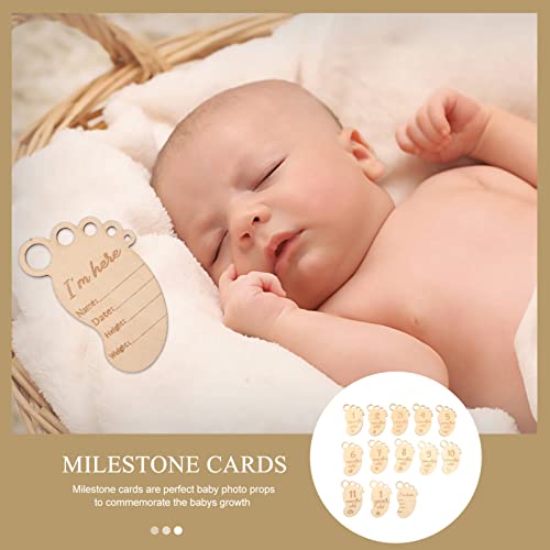 TOYANDONA 13 Pcs Milestone Mensal de Madeira Cartões Bebê Milestone Discs Newborn Fotografia Adereço