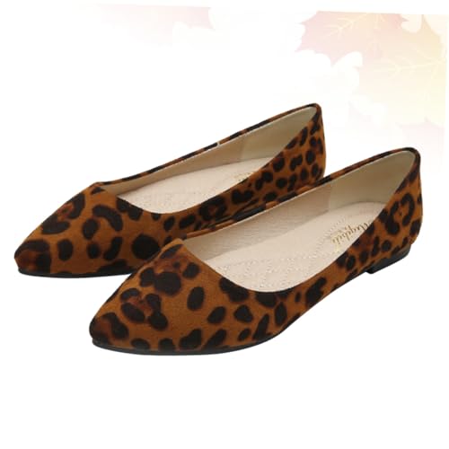 Chaussures Léopard Plates Pointues Femmes Simili Cuir Taille 43