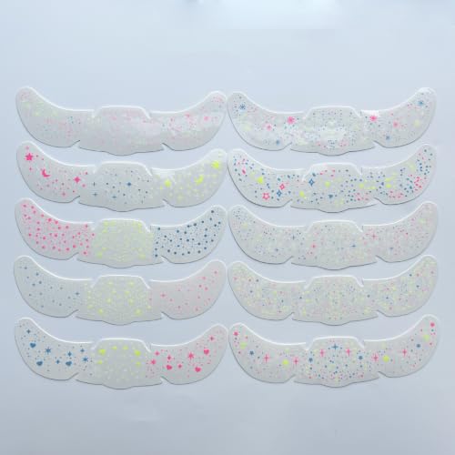 Image of 24 Pcs Glitter Freckles Temporary Tattoos, Waterproof Gold Face Stickers for Festival Makeup