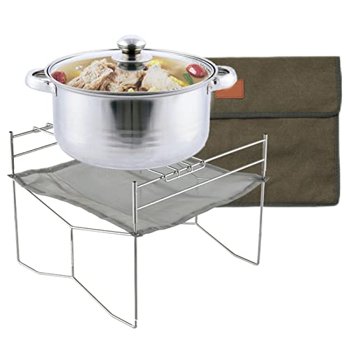 Parrilla de carbón vegetal, parrillas de camping plegables de acero inoxidable - Barbacoa de acero inoxidable - Barbacoa plegable para fogatas de campamento para picnic, senderismo al aire libre