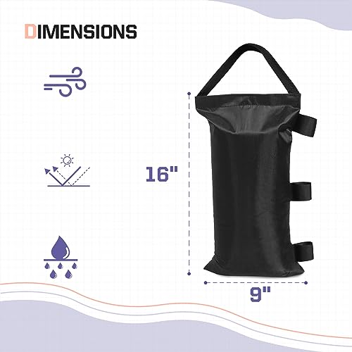 Image of EAGLE PEAK Heavy-Duty Instant Canopy Sand Bags, 4-Pack, Weight Bags Anchor kit for Pop-up Tent Gazebo, Black (Without Sand)