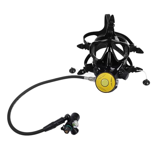 Mini 1 L with Snorkel Goggle, Portable Diving Oxygen Diving Gear, Reusable Lung with Flexible Snorkel, Camera Mount for Underwater (Yellow)