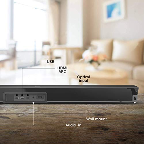 Image of Philips Audio Tab7305 2.1Ch 300W Bluetooth Soundbar With Wireless Subwoofer, Dolby Audio, Hdmi Arc And Optical Input