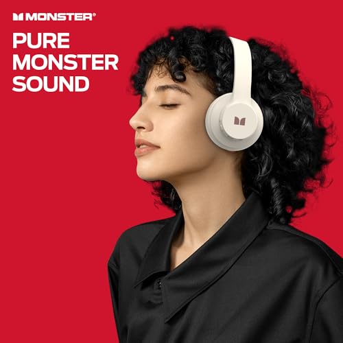 Monster Mission 100 Bluetooth Headphones, On Ear Headphones with Immersive Bass, Crystal Clear Call, 40H Playtime, Bluetooth 5.4, Comfortable Fit Wireless Headset for Travel Work - Image 3