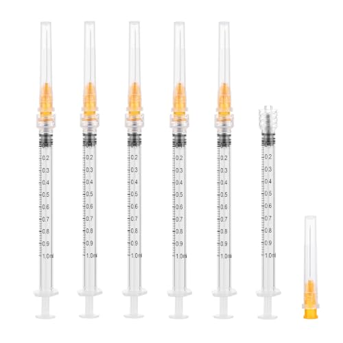 1ml Disposable Syringe with 25G-1 Inch(25mm) Luer Lock Syringes, 20 Pack