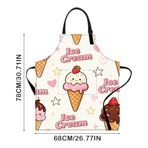 Image of Nuxovilar Cute Cooking Kitchen Apron, 26.77 * 30.7 Inches, Essential for Kitchen Cooking, Baking, Festive Gatherings