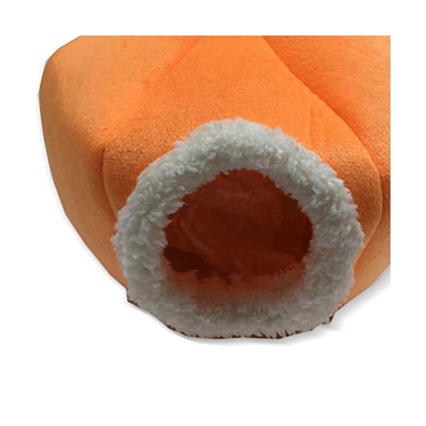 Popetpop guinea pig bed pumpkin - rat hamster bedding winter warm fleece small pet squirrel hedgehog sack chinchilla hut nest hamster cage accessories - image 6