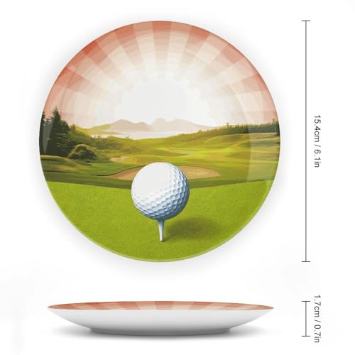 Plato decorativo Golf Sport de porcelana de 6 pulgadas miniatura 2
