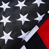 ROTERDON Thin Red Line Flag 2x3 Ft Outdoor, Embroidered 210D Nylon Firefighter Flags Heavy Duty, Vivid Color Red Line Flag with 2 Brass Grommets for All Weather